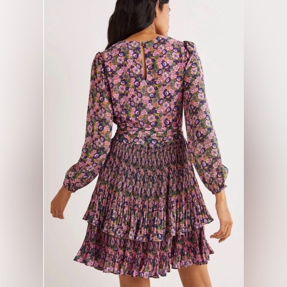 Boden Multicolor Floral Long Sleeve Dress - Picture 4 of 7